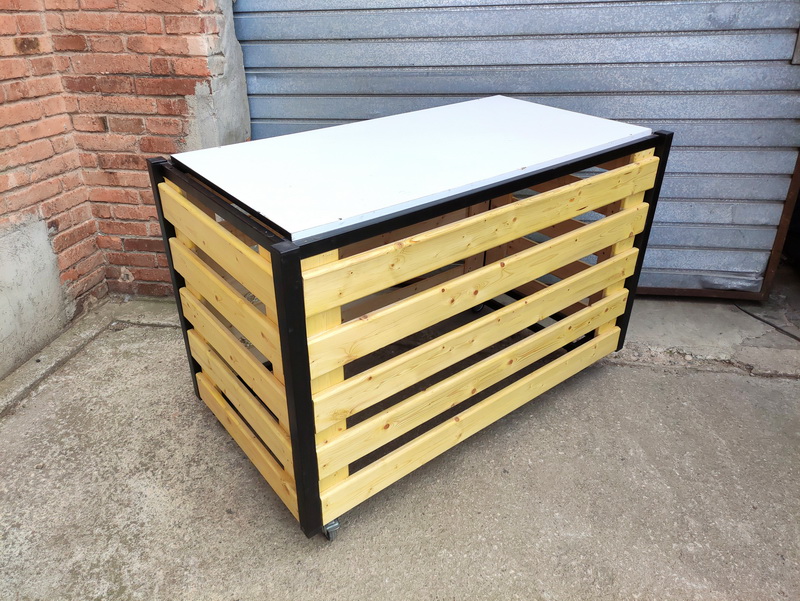 mostrador mesa 4r comercio mad metal 86.5x128x68 4u